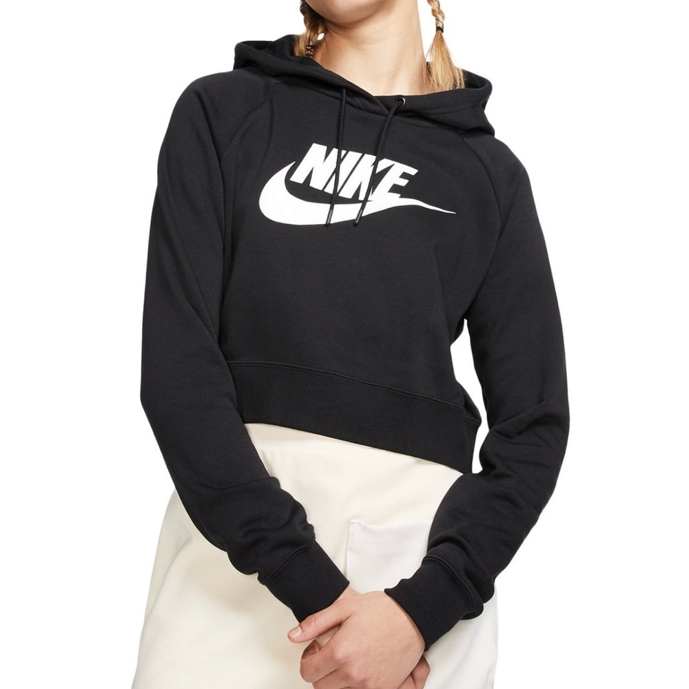 Nike Women's Black Cropped Hoodie - Picture 2 of 6